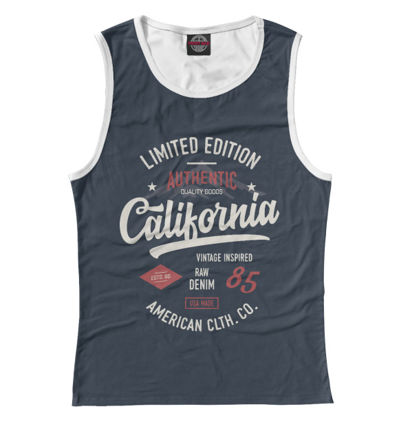 Майка для девочки с изображением California цвета Белый