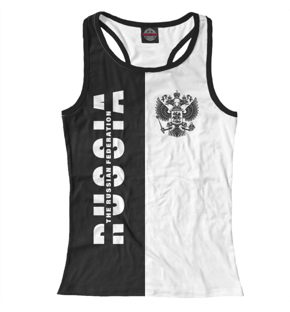 Женская майка-борцовка с изображением Россия цвета Белый