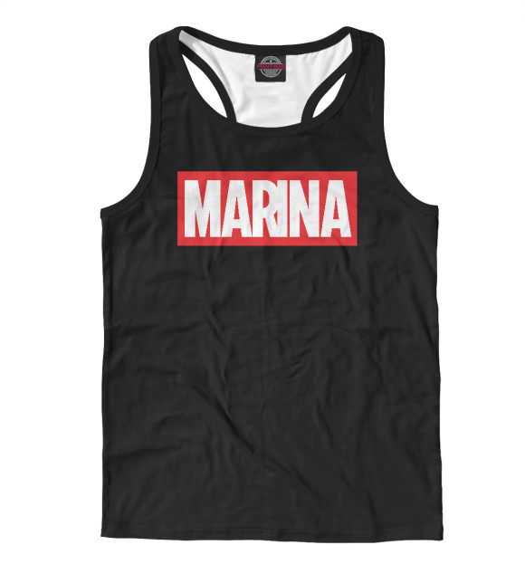 Мужская майка-борцовка с изображением Марина цвета Белый