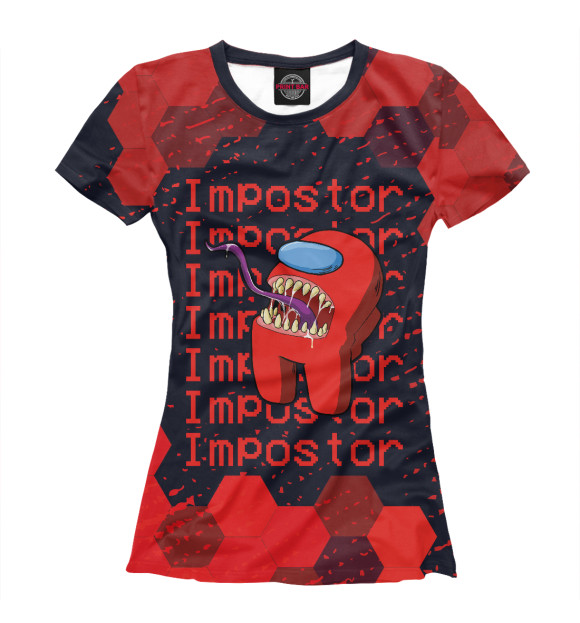 Женская футболка с изображением Among Us - Impostor цвета Белый