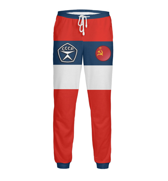 Мужские спортивные штаны с изображением СССР цвета Белый