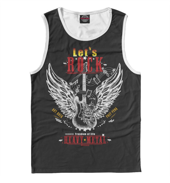 Мужская майка с изображением Rock цвета Белый