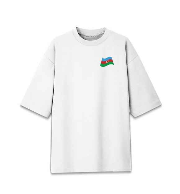 Женская футболка оверсайз с изображением Азербайджан цвета Белый