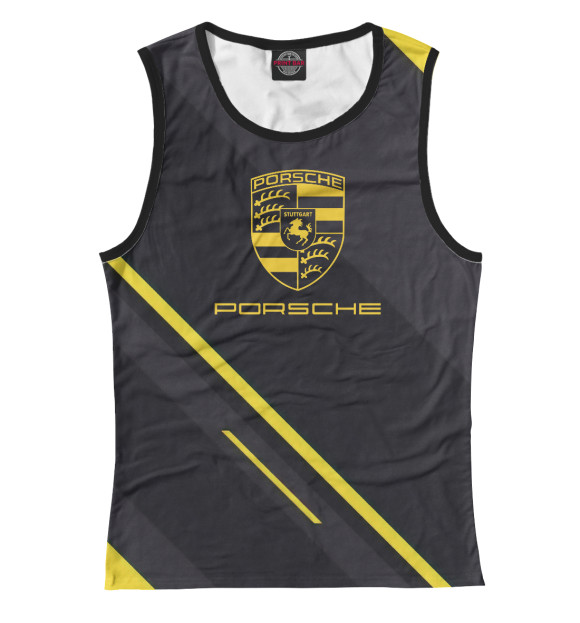 Майка для девочки с притом Porsche цвета Белый Майка для девочки с изображением Porsche цвета Белый