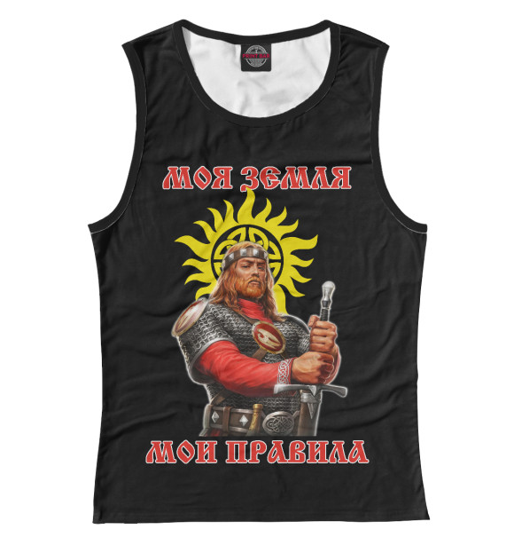 Майка для девочки с изображением моя земля - мои правила цвета Белый