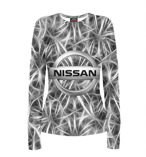 Женский лонгслив с изображением Nissan цвета Белый