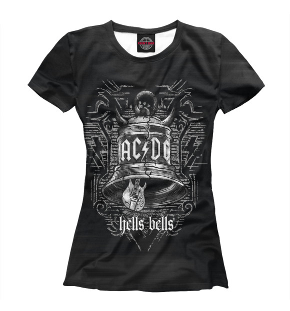 Футболка для девочек с изображением AC/DC цвета Белый