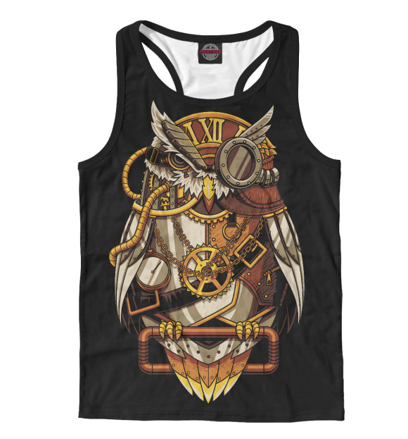 Мужская майка-борцовка с изображением Стимпанк цвета Белый