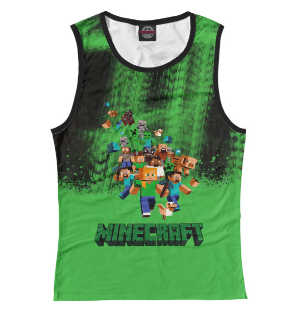 Майка для девочки с изображением MineCraft | Майнкрафт цвета Белый