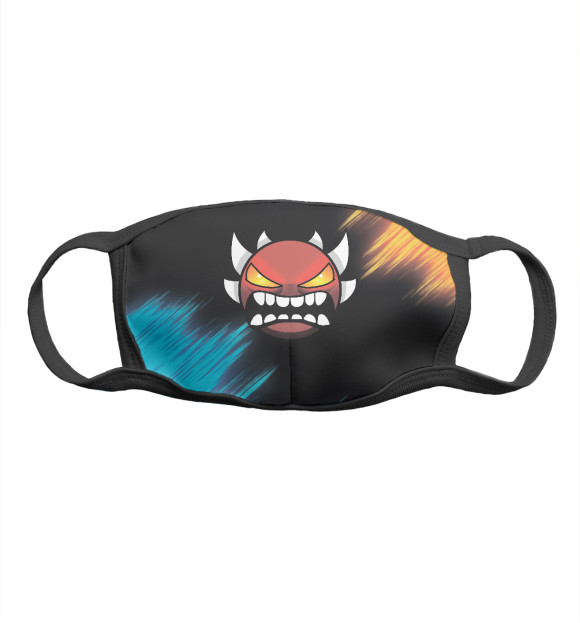 Маска тканевая с притом Geometry Dash цвета Белый Маска тканевая с изображением Geometry Dash цвета Белый