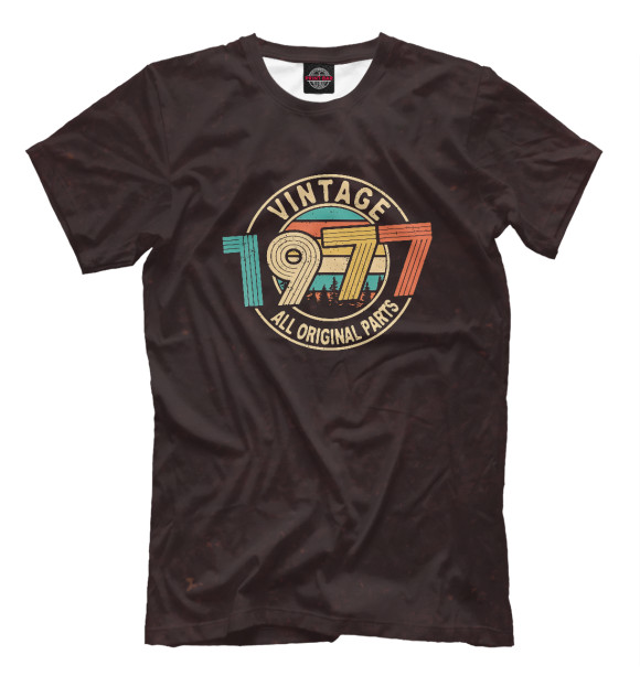 Мужская футболка с изображением Vintage 1977 цвета Белый