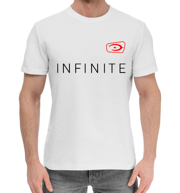 Мужская хлопковая футболка с изображением Хало Инфинити цвета Белый
