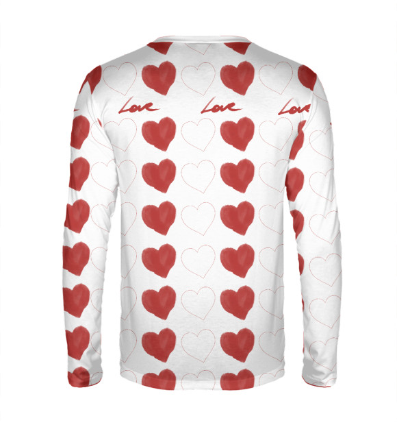 Мужской лонгслив с изображением Hearts цвета Белый