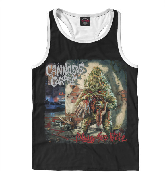 Мужская майка-борцовка с изображением Cannabis corpse цвета Белый