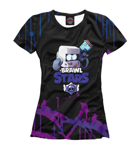 Футболка для девочек с изображением Brawl Stars: 8BIT цвета Белый