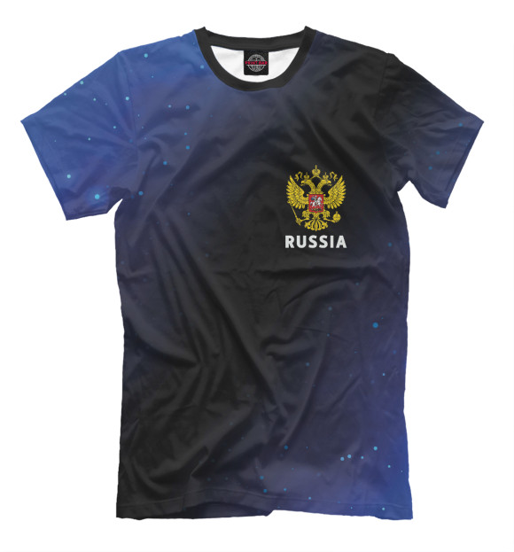 Мужская футболка с изображением Russia / Россия цвета Белый