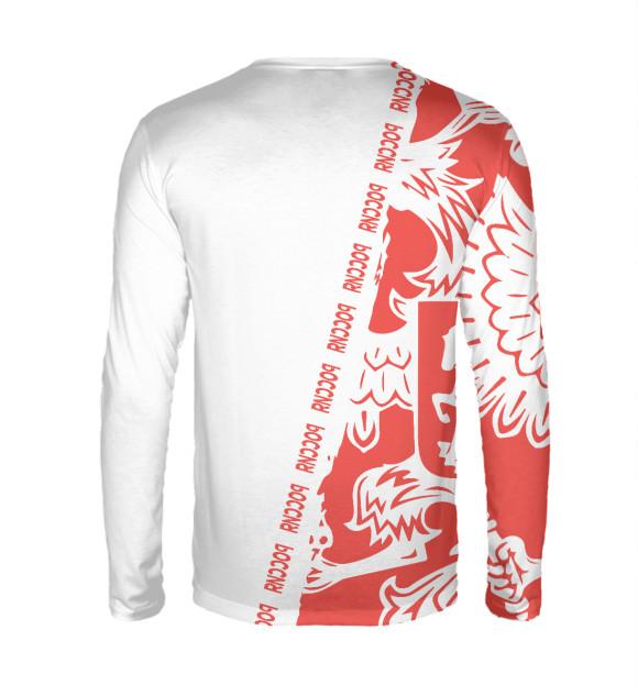 Мужской лонгслив с изображением Символика РФ АРТЕМ цвета Белый