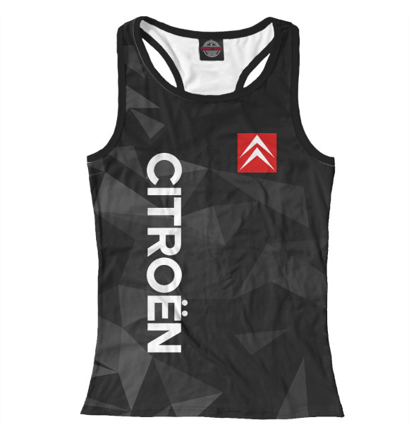 Женская майка-борцовка с изображением СИТРОЕН, CTROEN ГЕОМЕТРИЯ цвета Белый