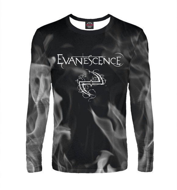 Мужской лонгслив с изображением Evanescence - пламя цвета Белый