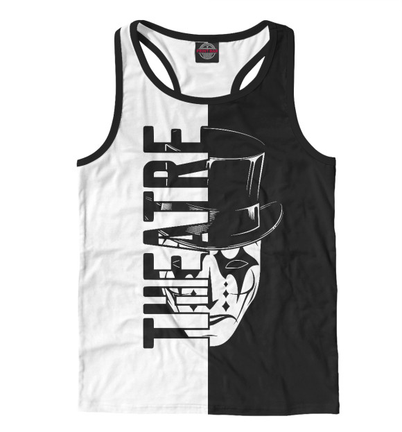 Мужская майка-борцовка с изображением Театрал цвета Белый