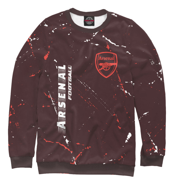 Мужской свитшот с изображением Arsenal | Arsenal Football | Гранж цвета Белый