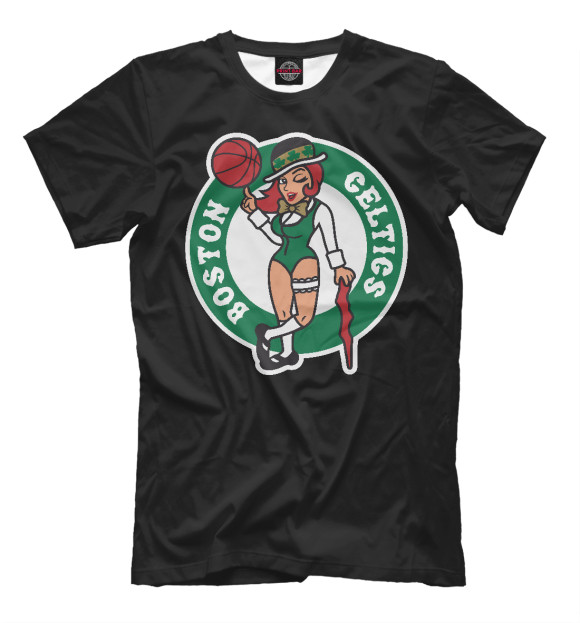 Мужская футболка с изображением Boston Celtics Girl цвета Белый