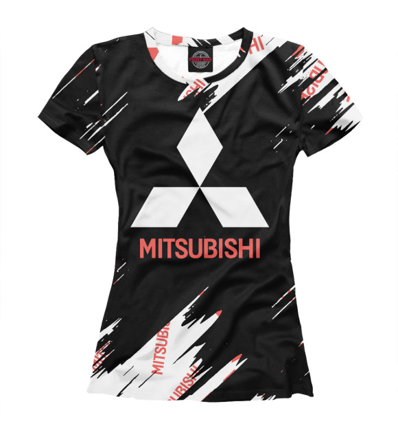 Женская футболка с изображением Mitsubishi цвета Белый
