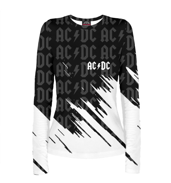 Женский лонгслив с изображением AC/DC цвета Белый