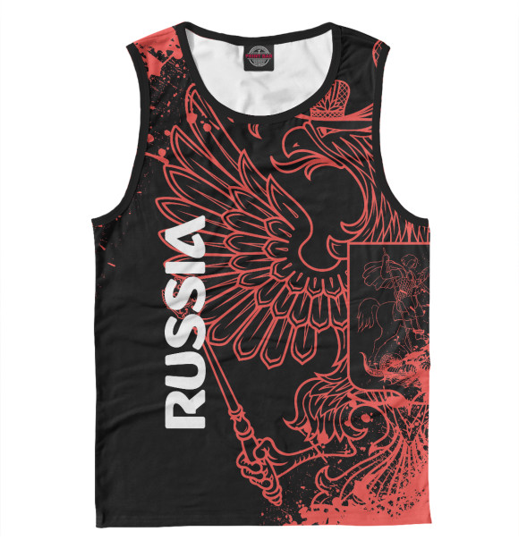 Майка для мальчика с изображением RUSSIA цвета Белый