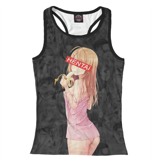 Женская майка-борцовка с изображением Хентай цвета Белый