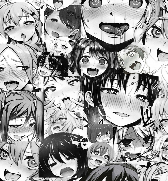 Футболка для девочек с изображением Ahegao | Ахэгао цвета Белый