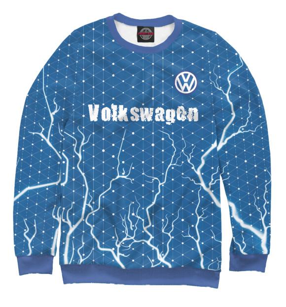 Свитшот для девочек с изображением Volkswagen | Volkswagen цвета Белый