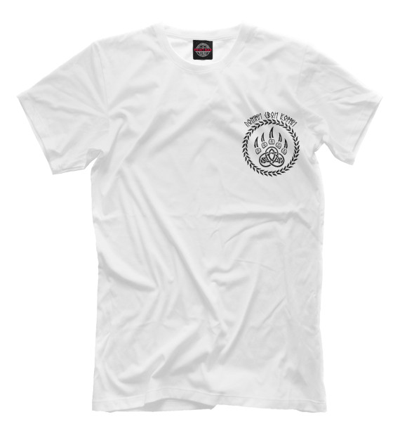 Мужская футболка с изображением Велес (Помни корни) цвета Белый