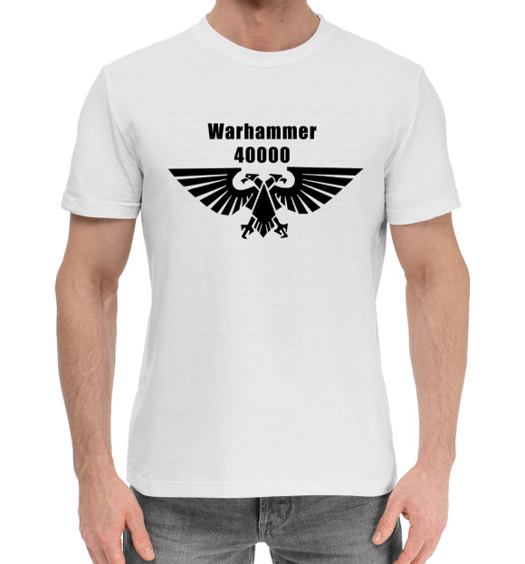Мужская хлопковая футболка с изображением WARHAMMER AQUILA цвета Белый
