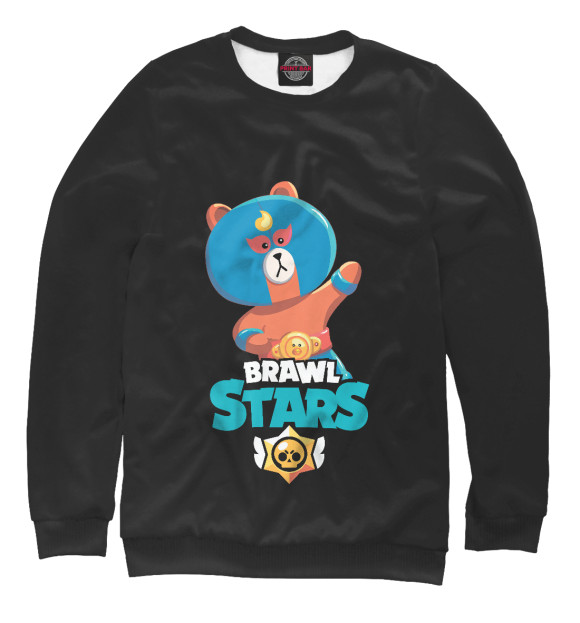 Женский свитшот с изображением Brawl Stars МЕДВЕДЬ цвета Белый