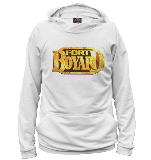 Мужское худи с изображением Fort boyard цвета Белый