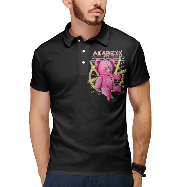 Мужское поло с изображением Akabexx цвета Белый