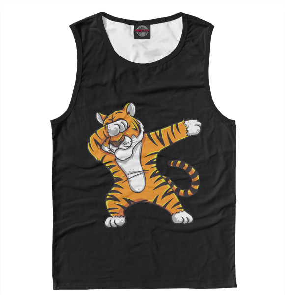 Майка для мальчика с изображением DAB Tiger цвета Белый