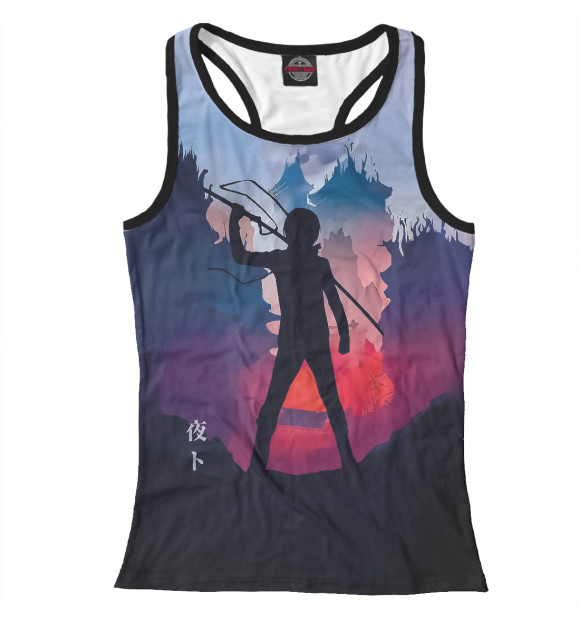 Женская майка-борцовка с изображением Бездомный Бог цвета Белый