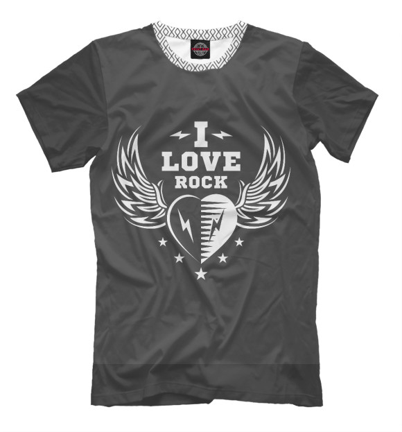 Футболка для мальчиков с изображением I love Rock цвета Белый