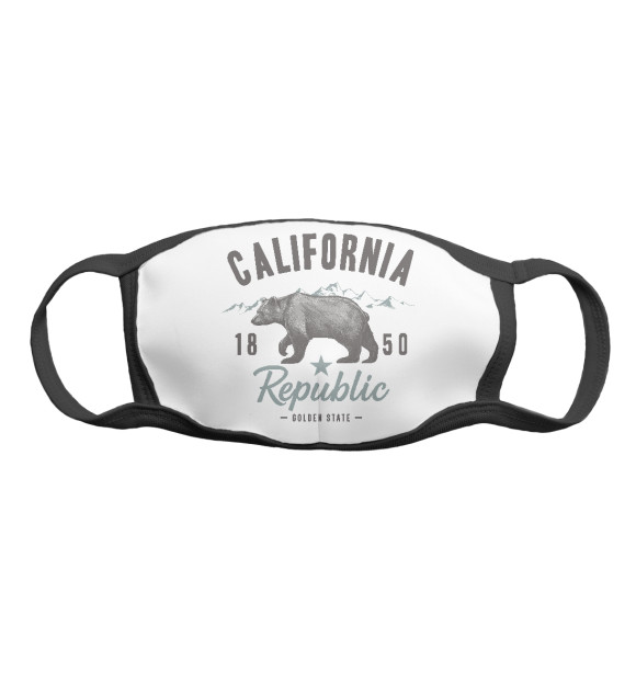 Маска тканевая с изображением California цвета Белый