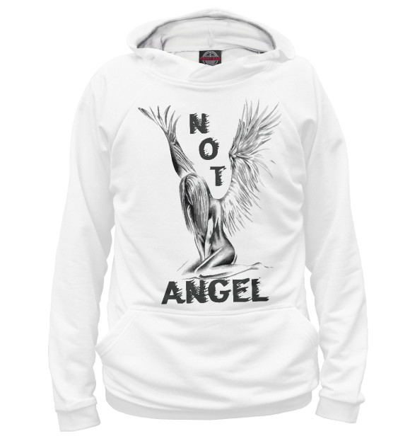 Женское худи с изображением NOT ANGEL цвета Белый