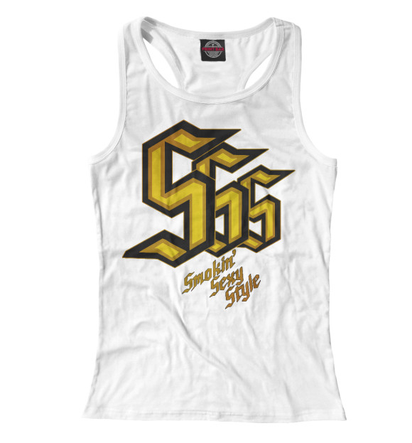 Женская майка-борцовка с притом SSS Rank цвета Белый Женская майка-борцовка с изображением SSS Rank цвета Белый