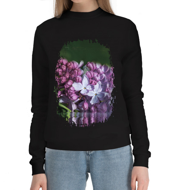 Женский хлопковый свитшот с изображением После дождя цвета Черный