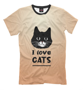 Мужская футболка I love Cats (градиент)