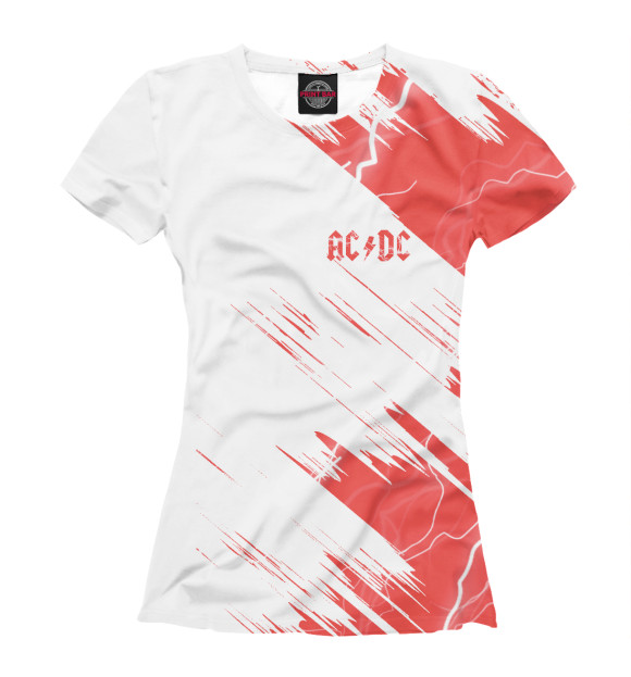 Футболка для девочек с изображением AC/DC цвета Белый