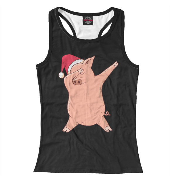 Женская майка-борцовка с изображением DAB Pig цвета Белый