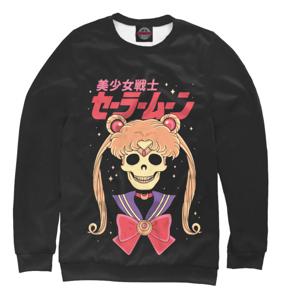 Женский свитшот с изображением Sailor Moon цвета Белый