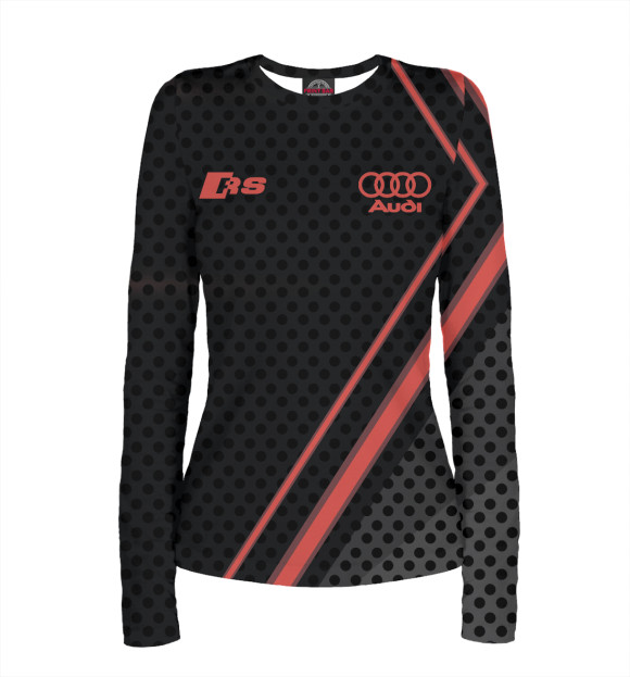 Женский лонгслив с изображением Audi RS цвета Белый