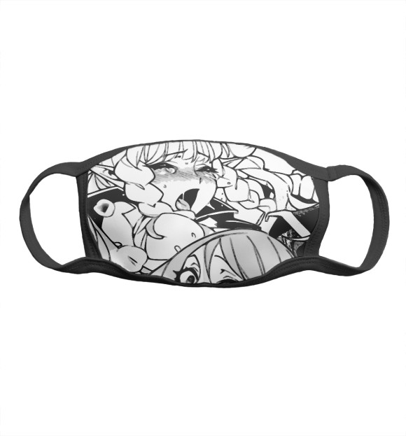 Маска тканевая с притом Ahegao | Ахэгао цвета Белый Маска тканевая с изображением Ahegao | Ахэгао цвета Белый